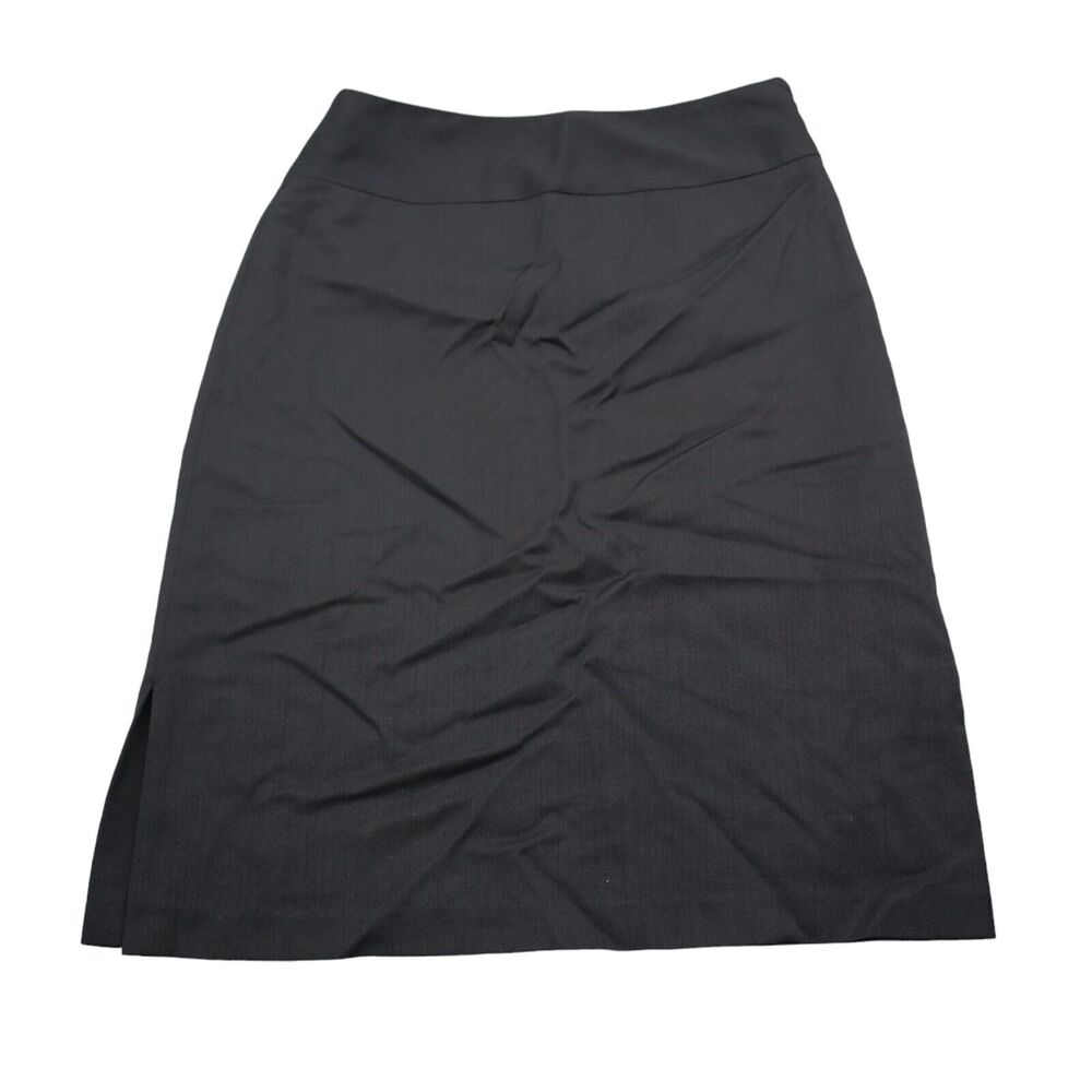 Banana Republic Skirt Womens 2 Black Side Slit Zip Stretch Straight Pencil